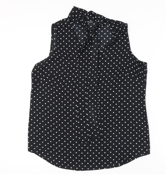 Womens UK Size M Adrianna Papell Black Tunic Blouse