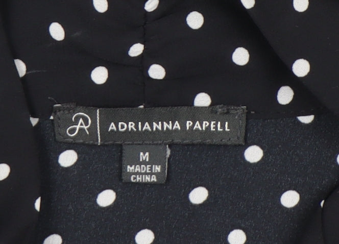 Womens UK Size M Adrianna Papell Black Tunic Blouse