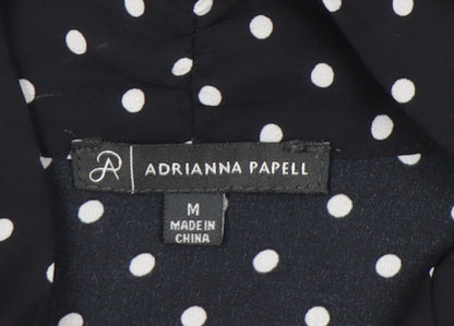 Womens UK Size M Adrianna Papell Black Tunic Blouse