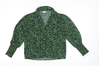 Womens UK Size 4 Topshop Green Tunic Blouse