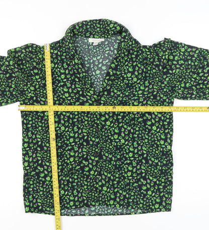 Womens UK Size 4 Topshop Green Tunic Blouse