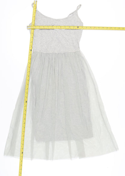 Topshop Womens Grey Size 6 Slip Midi Dress Sleeveless Scoop Neck