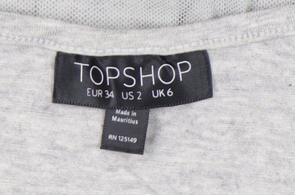 Topshop Womens Grey Size 6 Slip Midi Dress Sleeveless Scoop Neck