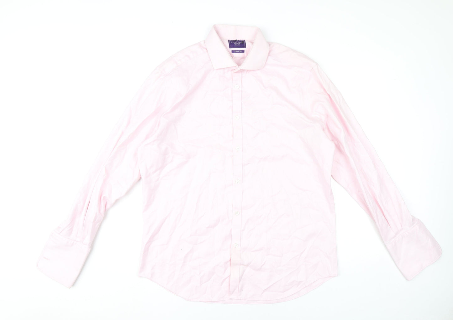 Mens UK Collar Size 16.5 Guthrie & Valentine Smart Pink  Dress Shirt