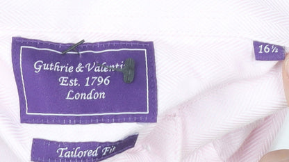 Mens UK Collar Size 16.5 Guthrie & Valentine Smart Pink  Dress Shirt