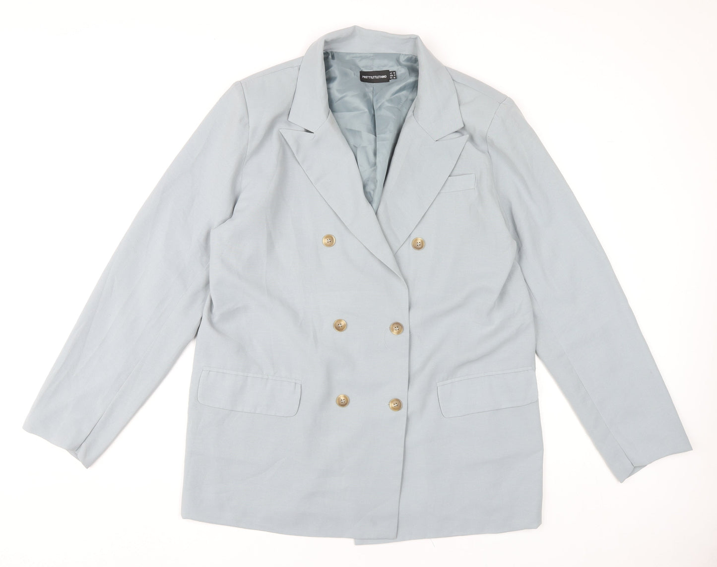 PrettyLittleThing Women’s Blue UK 12 Double Breasted Blazer