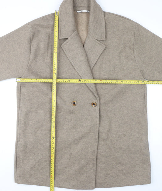 Tu Women’s Beige Coat Size 18 Mid-Length Buttoned Overcoat