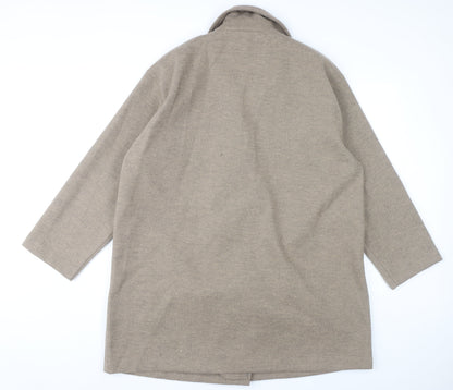 Tu Women’s Beige Coat Size 18 Mid-Length Buttoned Overcoat