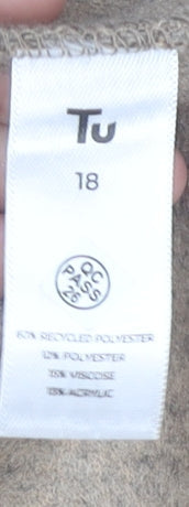 Tu Women’s Beige Coat Size 18 Mid-Length Buttoned Overcoat