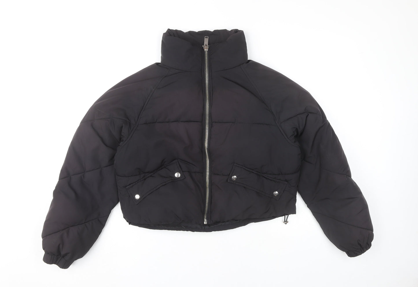 Womens UK Size 8 Topshop Black Puffer Jacket