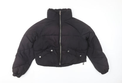Womens UK Size 8 Topshop Black Puffer Jacket