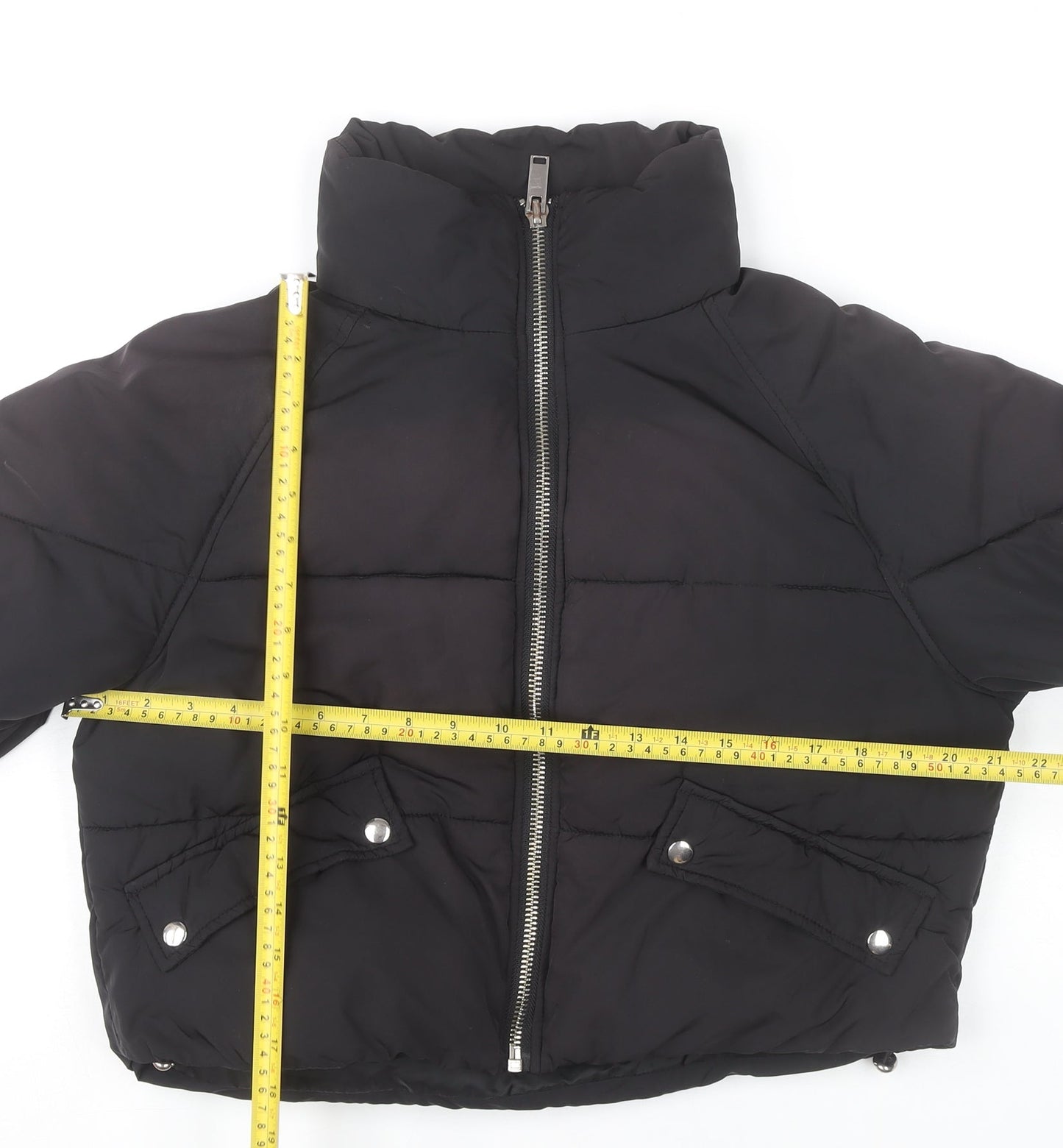 Womens UK Size 8 Topshop Black Puffer Jacket