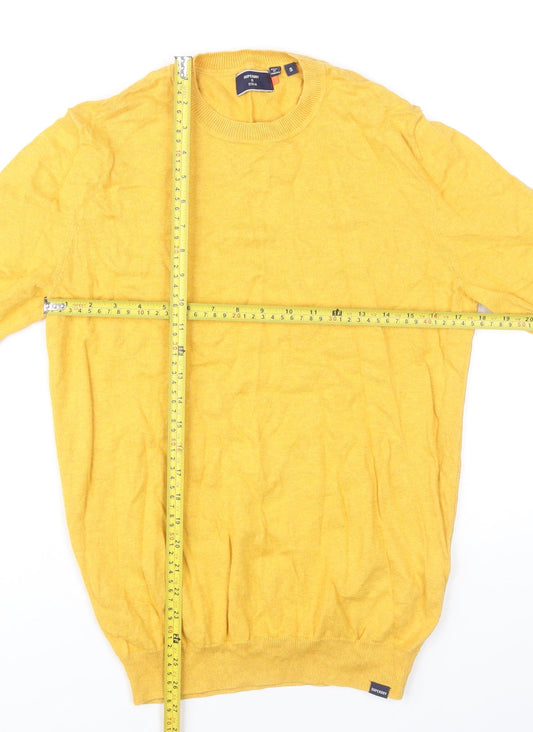 Superdry Men’s Yellow Cotton Cashmere Crew Neck Jumper Size S