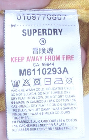 Superdry Men’s Yellow Cotton Cashmere Crew Neck Jumper Size S