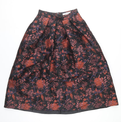 L.K. Bennett Women’s Black Multi Floral A-Line Midi Skirt UK 6