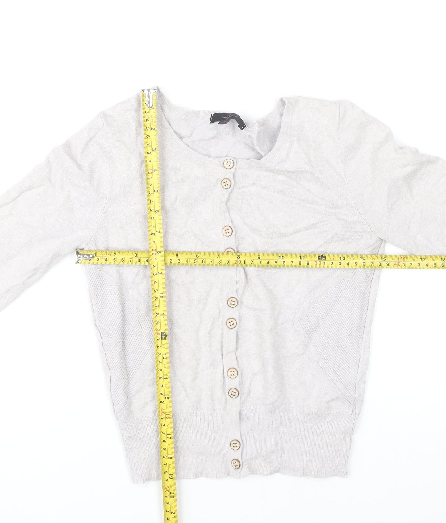 Jasper Conran Women’s Beige Long Sleeve Button Cardigan Size 10