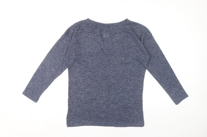 Zara Women’s Blue Slim Fit Knit Jumper Size S Long Sleeve