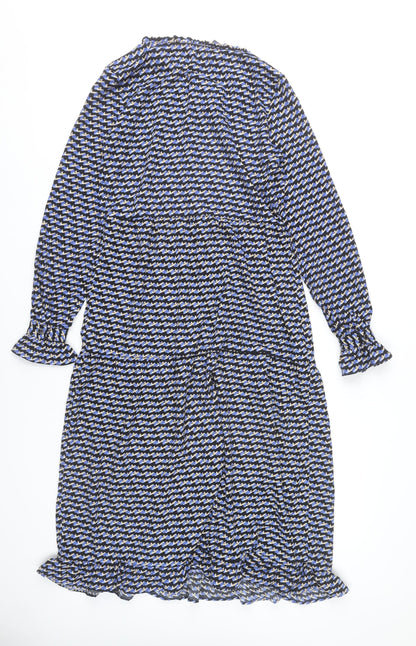 ONLY Women’s Multicoloured Geometric Midi Dress 3XL A-Line Long Sleeve