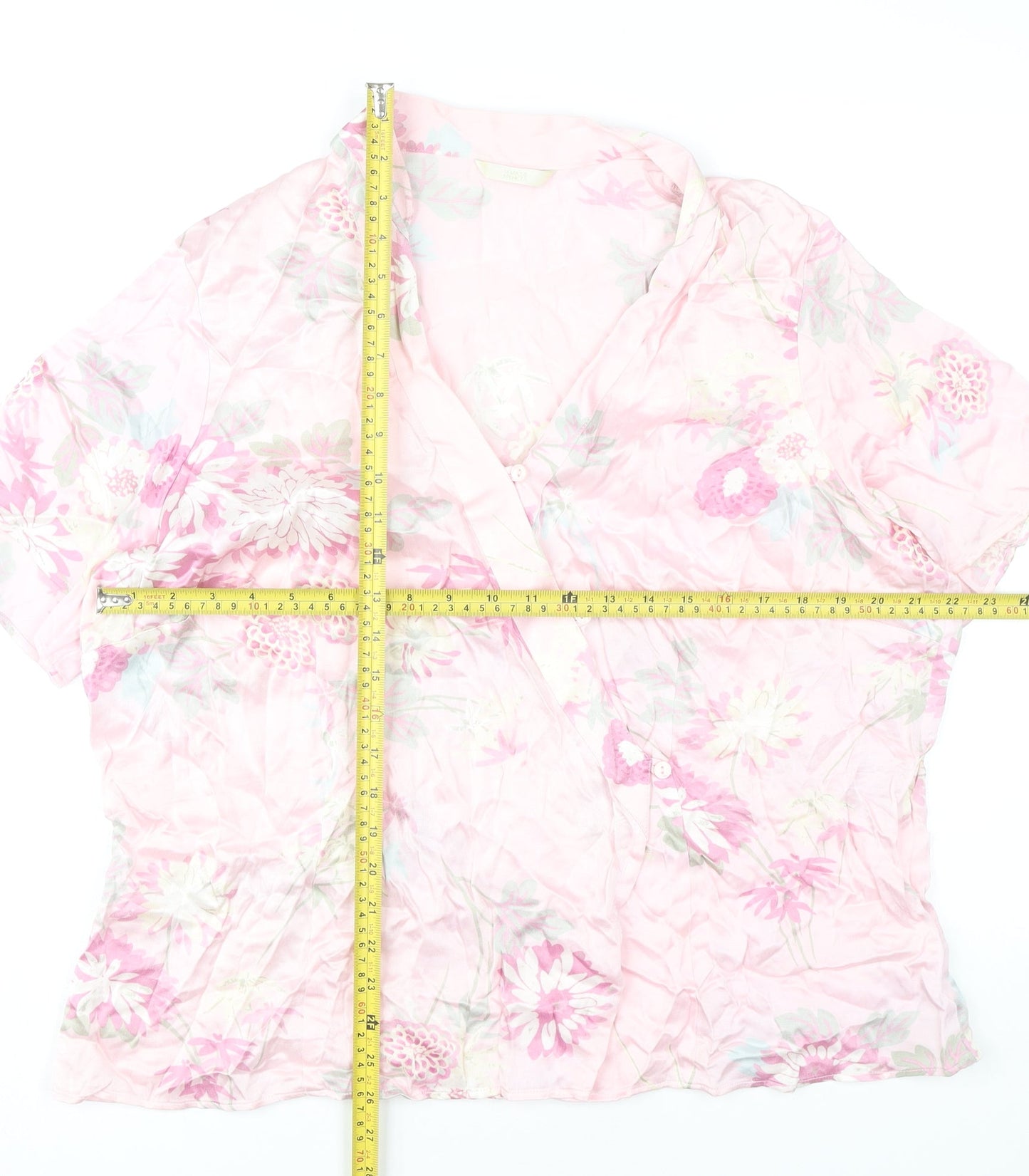 Womens UK Size 20 Marks and Spencer Pink Wrap Blouse