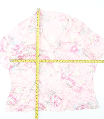 Womens UK Size 20 Marks and Spencer Pink Wrap Blouse