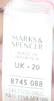 Womens UK Size 20 Marks and Spencer Pink Wrap Blouse