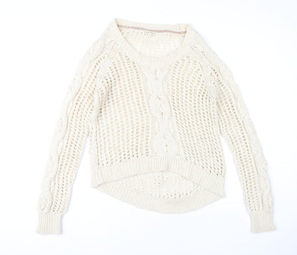 SoulCal Deluxe Women's Ivory Size 14 Open Knit Pullover Jumper