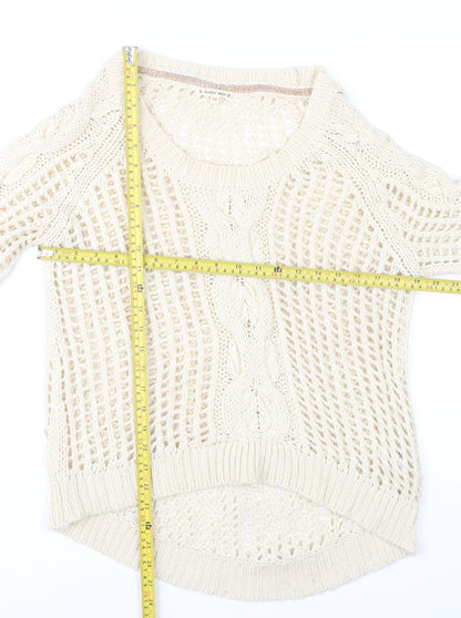 SoulCal Deluxe Women's Ivory Size 14 Open Knit Pullover Jumper