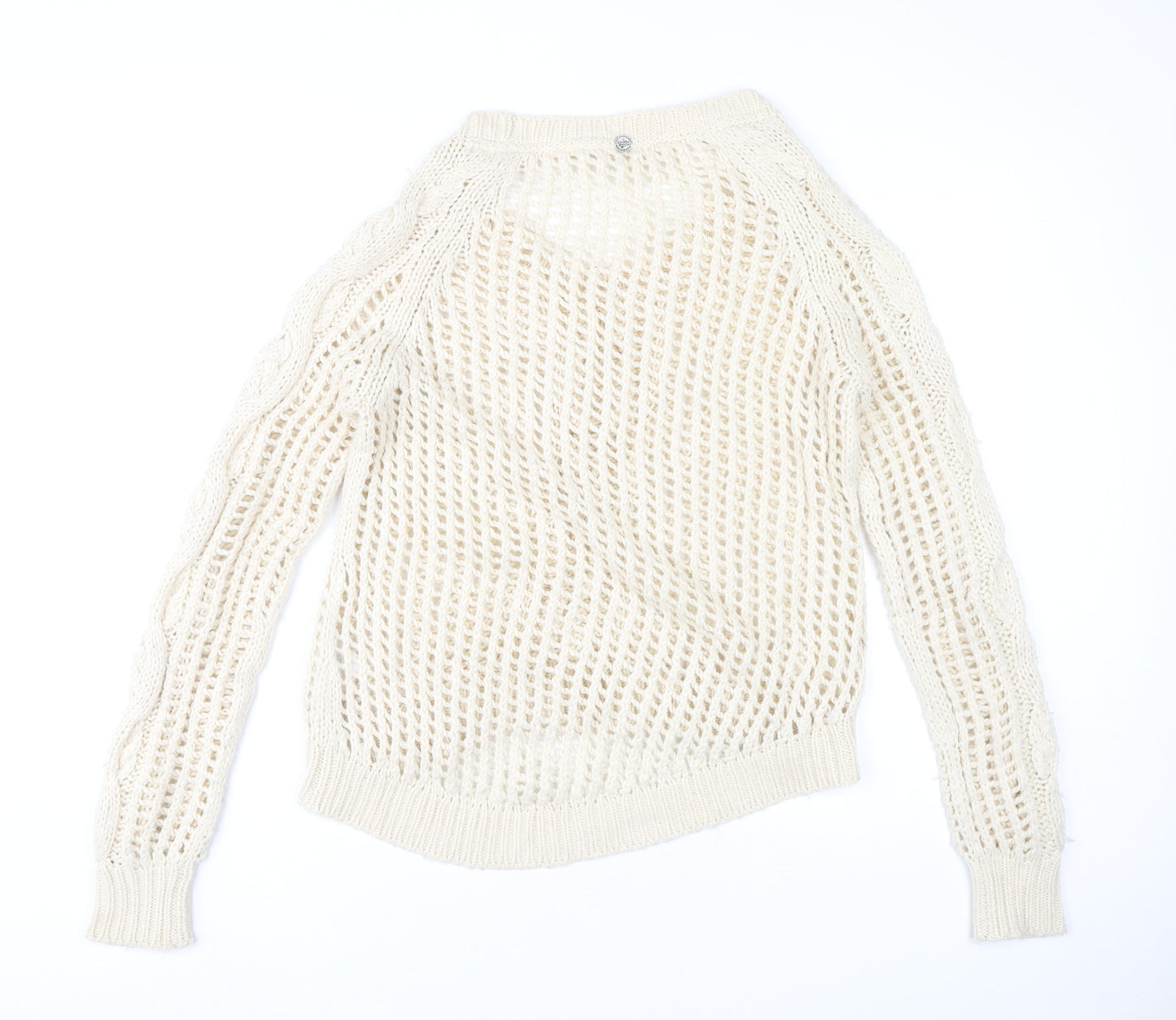 SoulCal Deluxe Women's Ivory Size 14 Open Knit Pullover Jumper