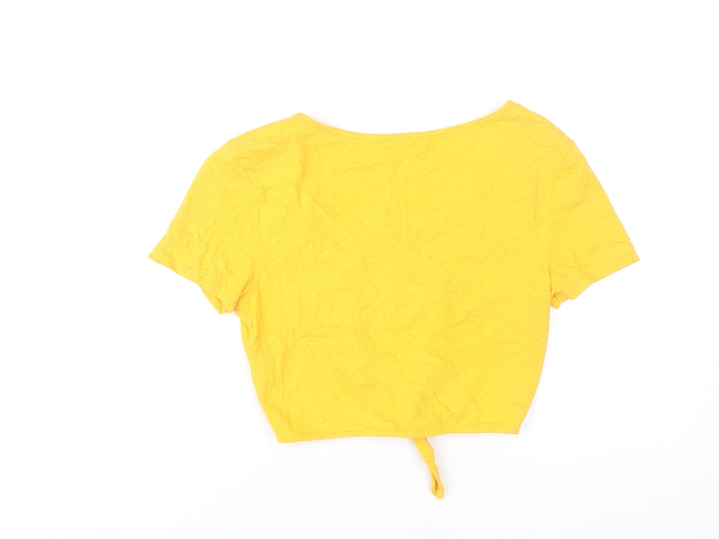 Womens UK Size S Cooperative Yellow Cropped T-Shirt
