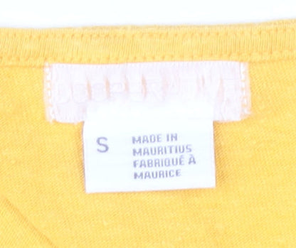 Womens UK Size S Cooperative Yellow Cropped T-Shirt