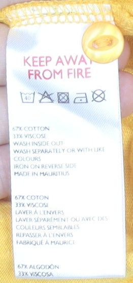 Womens UK Size S Cooperative Yellow Cropped T-Shirt
