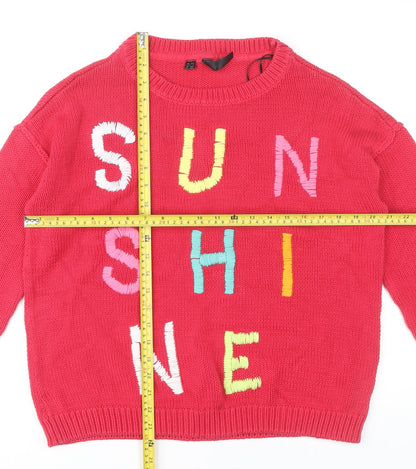 Rainbow Womens Red Sunshine Pullover Jumper Size 10 Cotton Blend