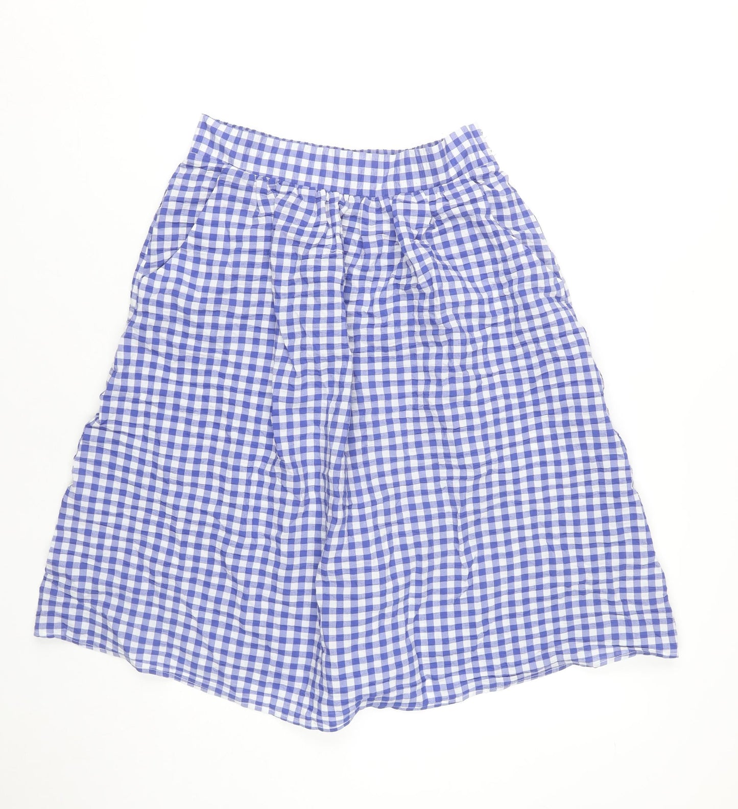 Tu Women’s Blue Check A-Line Knee Length Skirt Size 10