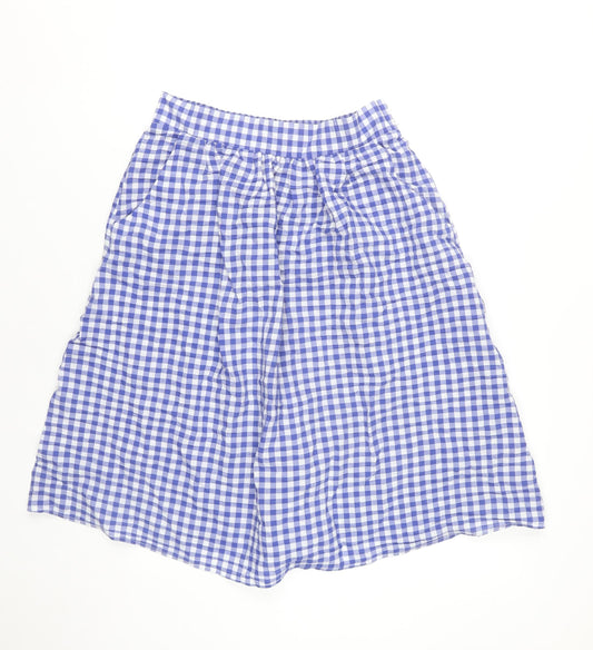 Tu Women’s Blue Check A-Line Knee Length Skirt Size 10