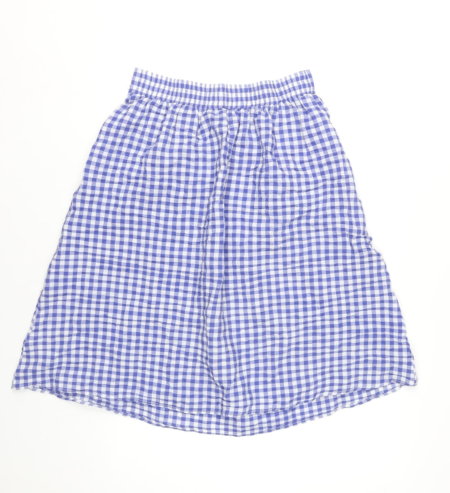 Tu Women’s Blue Check A-Line Knee Length Skirt Size 10