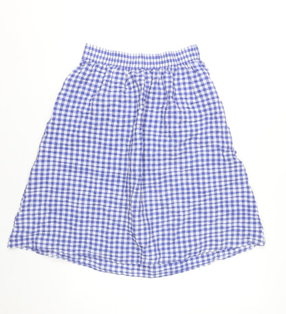 Tu Women’s Blue Check A-Line Knee Length Skirt Size 10