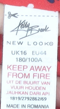 New Look Women’s Red Halter Neck Playsuit Size 16 Viscose