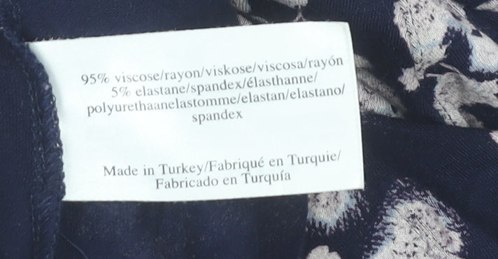 Laura Ashley Womens Blue Floral Shirt Dress Size 10 Collared Sleeveless