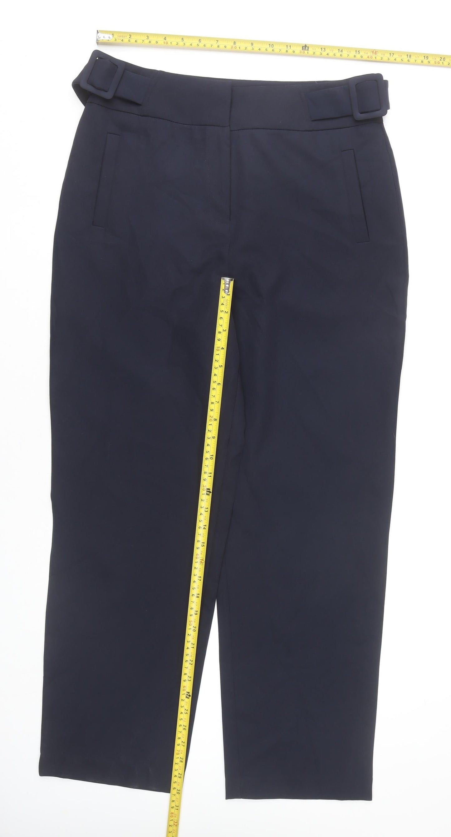 Monsoon Women’s Blue Size 14 Belted Straight Leg Dress Pants