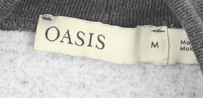 Oasis Womens Grey Mock Neck Long Sleeve Knit Top Size M