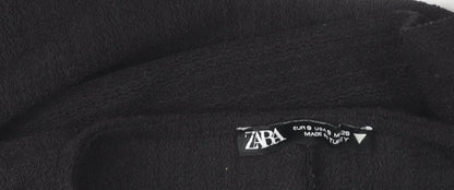 Zara Women Black Mini A-Line Dress Size M Long Sleeve