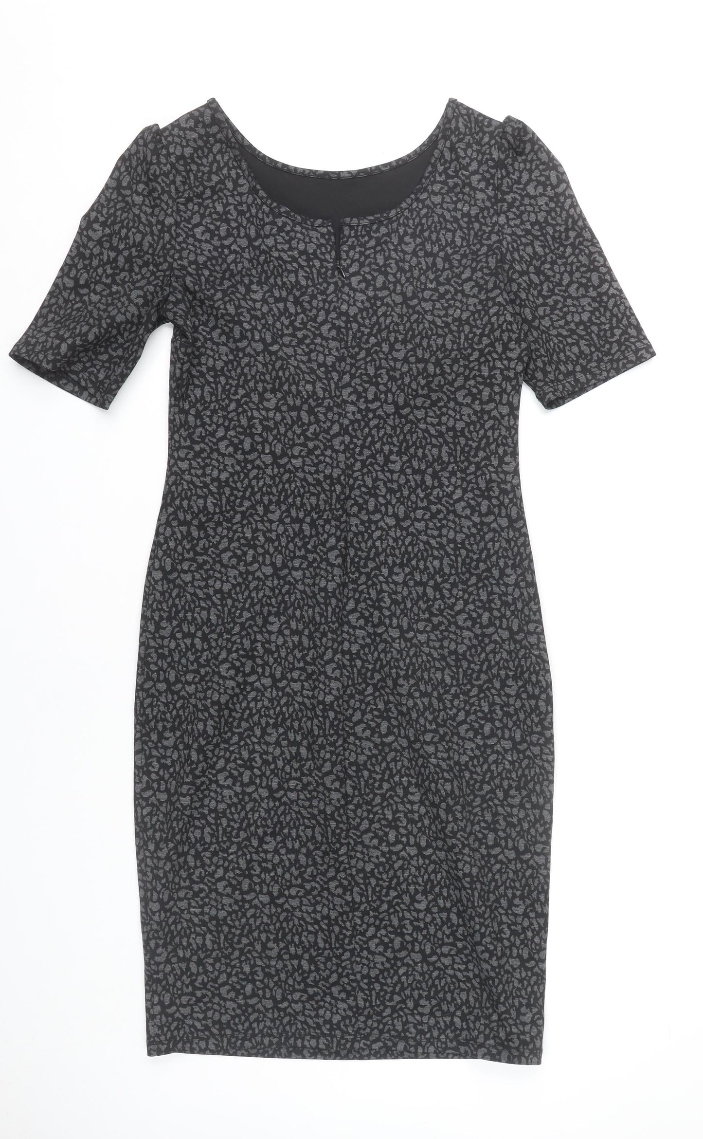 Dorothy Perkins Women Grey Animal Print Sheath Dress Size 10