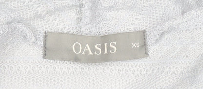 Womens UK Size XS Oasis Grey Cardigan Jumper