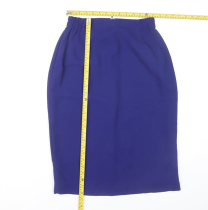 Official Womens Blue Size 12 Pencil Skirt Knee Length Workwear