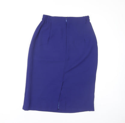 Official Womens Blue Size 12 Pencil Skirt Knee Length Workwear