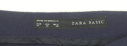 Zara Women Blue Size 12 A-Line Knee Length Skirt Workwear
