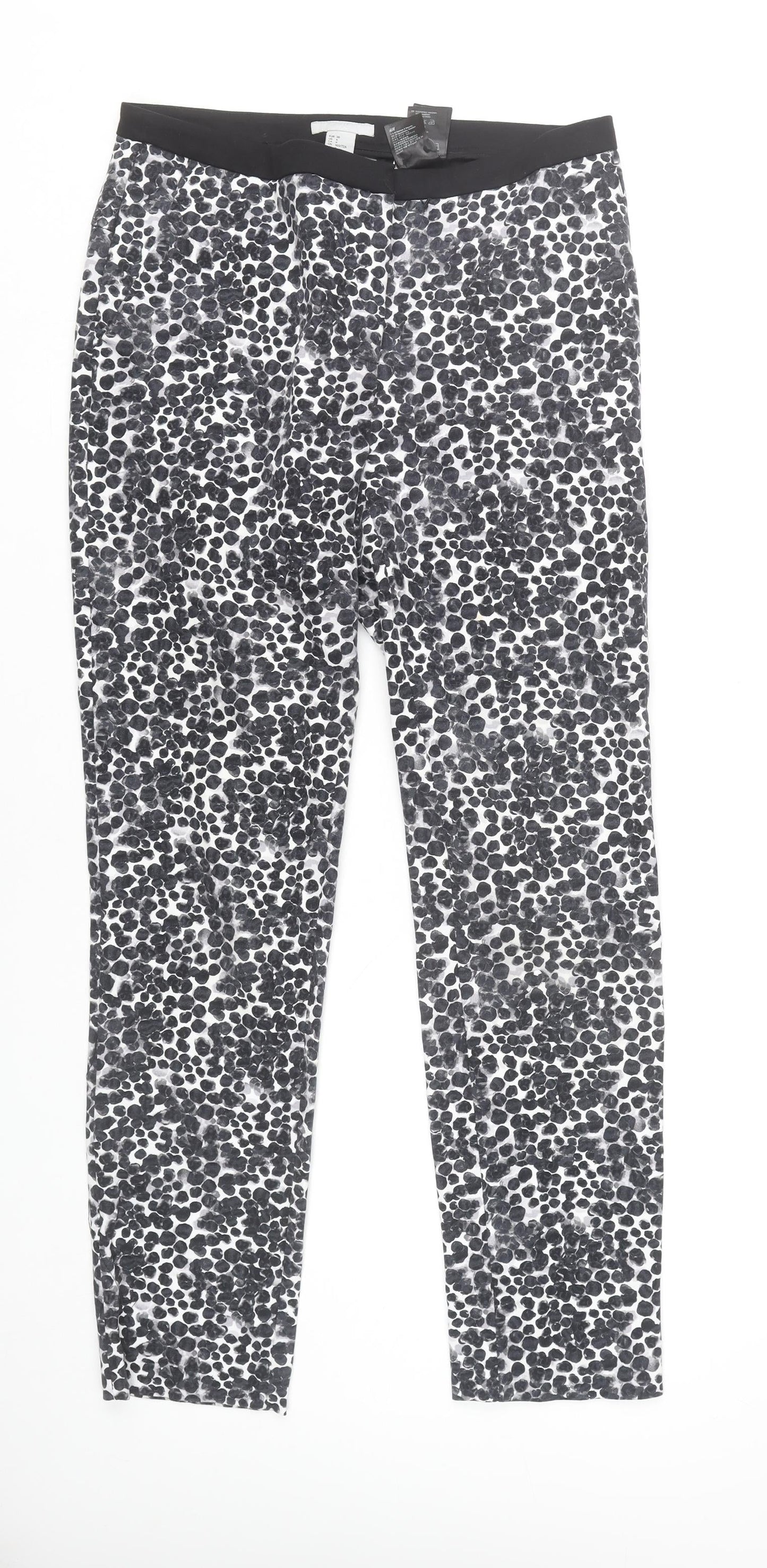 Womens UK Size 10 H&M Slim Fit Leggings Black Trousers