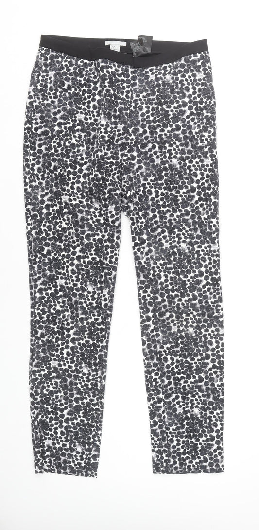 Womens UK Size 10 H&M Slim Fit Leggings Black Trousers
