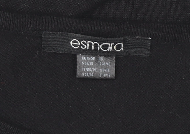 Esmara Women Black Shift Dress Size 10-12 Scoop Neck Long Sleeve