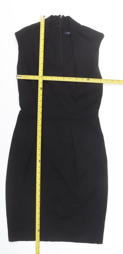 French Connection Womens Black Size 10 Sheath Knee Length Dress